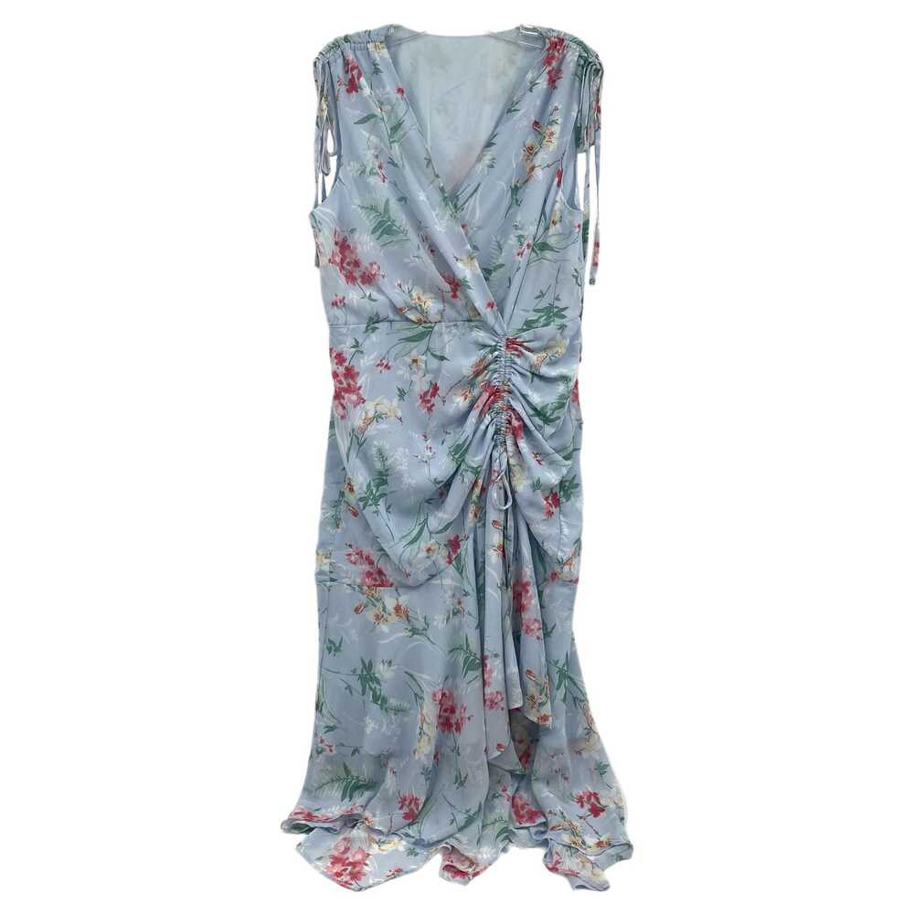 JJs House Blue Green Floral Ruffle Maxi Dress | Women’s XL